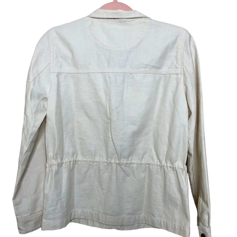 J.Crew Mercantile cream white denim utility jacket XS gently used